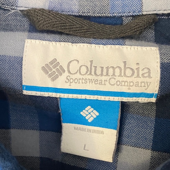 Columbia Men's Blue Plaid Shirt L - Picture 4 of 8